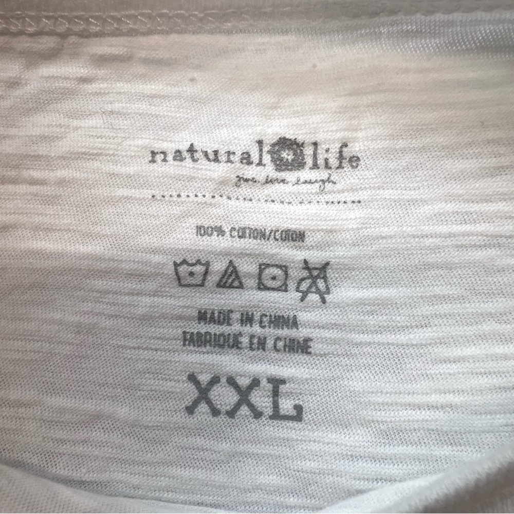 Natural Life Womens Oversized Cotton Doodle Tee Sz XXL Boho Hippie Casual - Picture 3 of 14